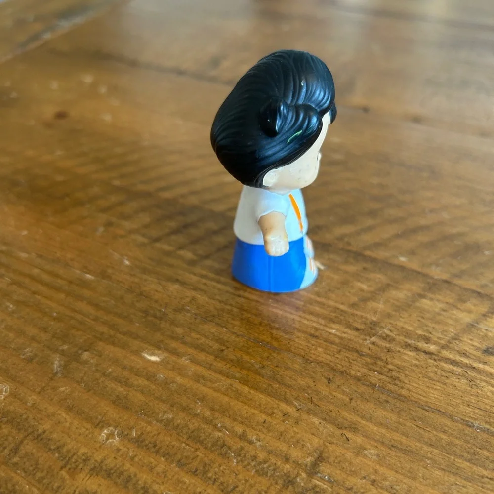 Fisher Price Little People boy with suspenders as is